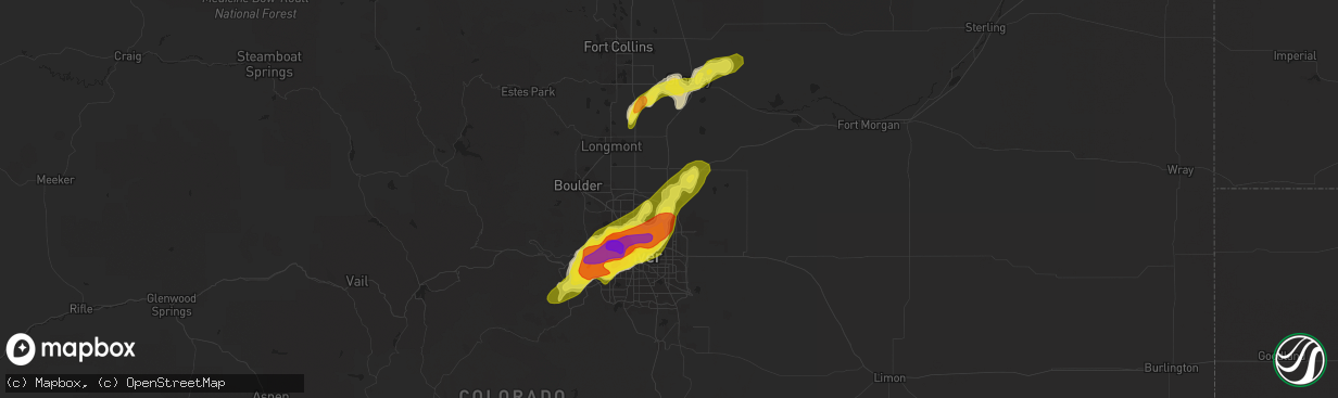 Hail map in Brighton, CO on May 8, 2017