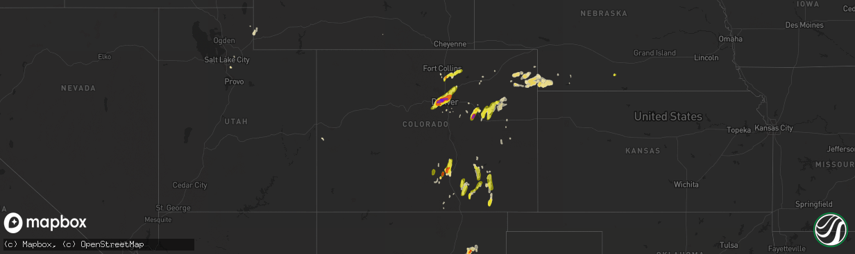 Hail map in Colorado on May 8, 2017