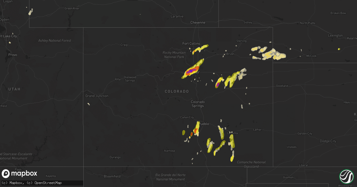 Hail map in Colorado on May 8, 2017