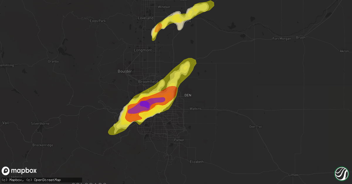 Hail map in Commerce City, CO on May 8, 2017