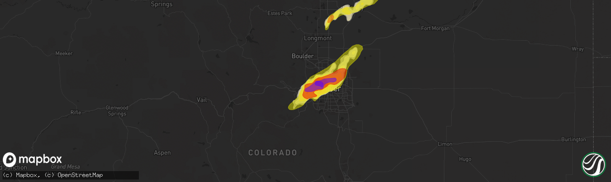 Hail map in Golden, CO on May 8, 2017