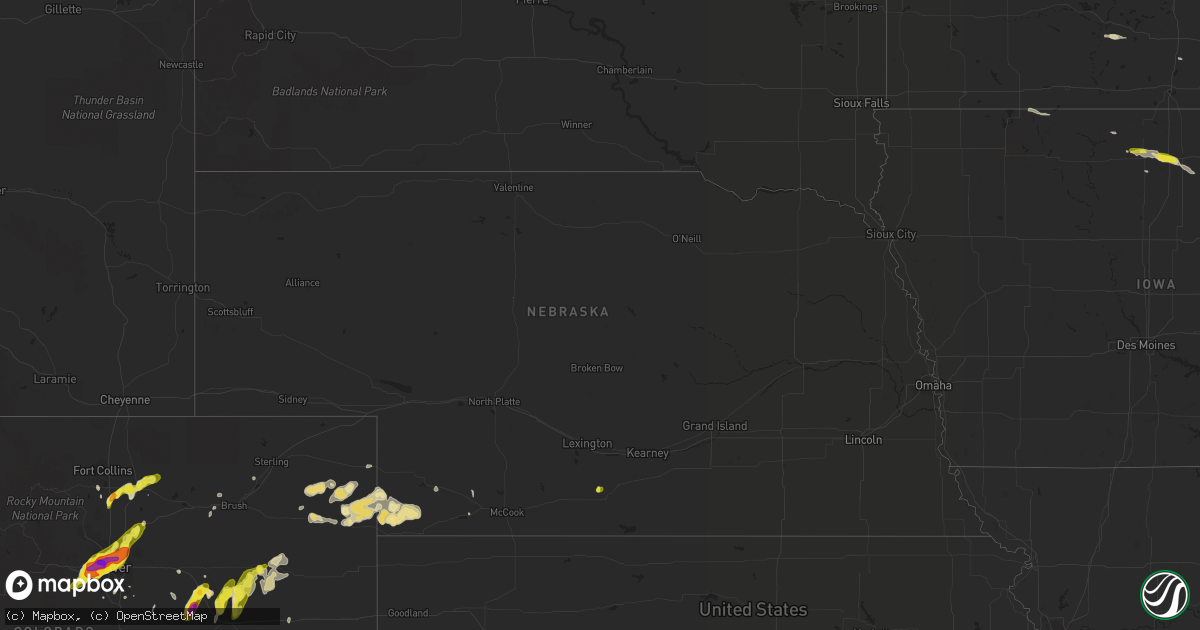 Hail map in Nebraska on May 8, 2017