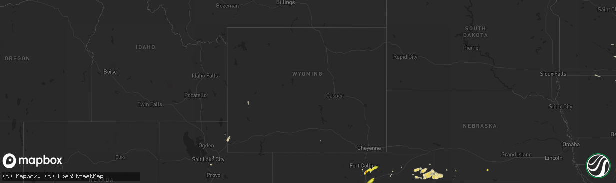 Hail map in Wyoming on May 8, 2017