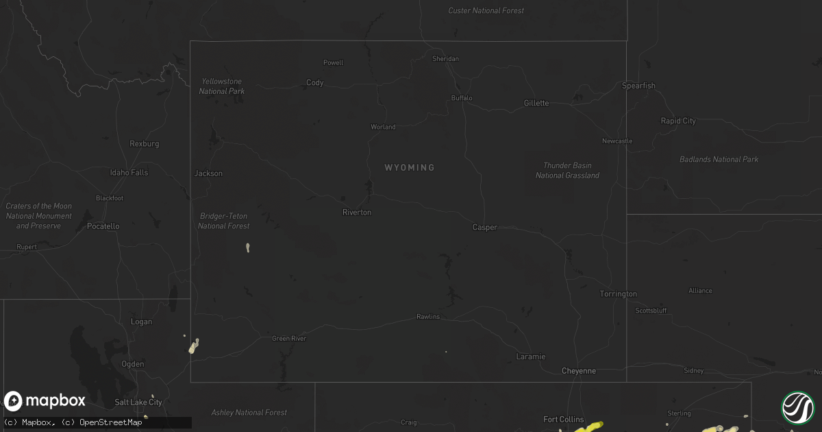 Hail map in Wyoming on May 8, 2017
