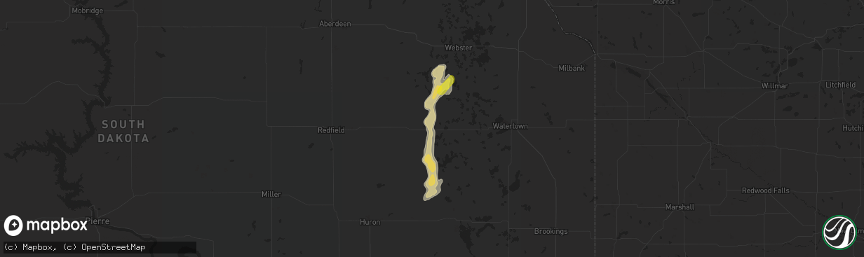 Hail map in Clark, SD on May 8, 2018