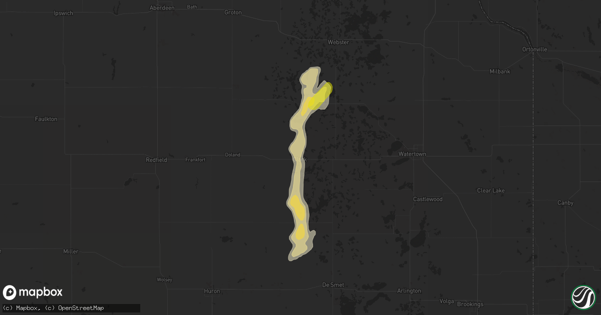 Hail map in Clark, SD on May 8, 2018