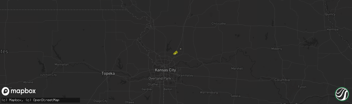 Hail map in Kearney, MO on May 8, 2018