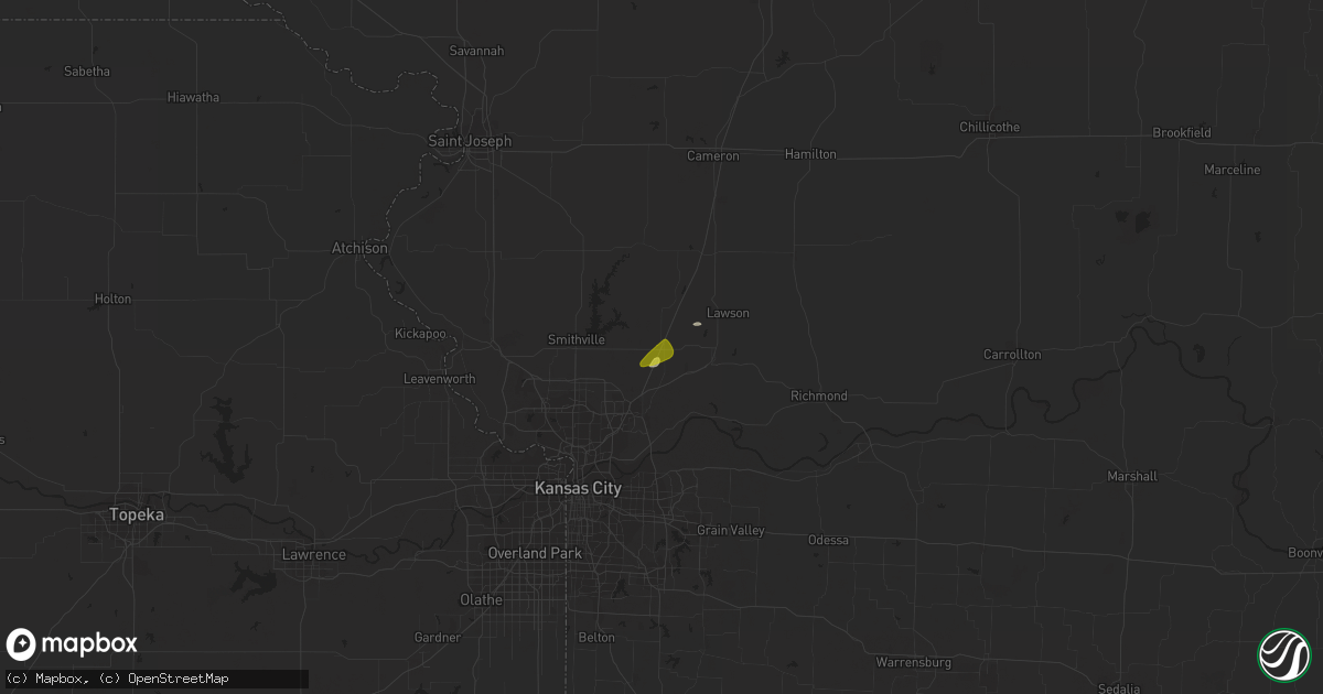 Hail map in Kearney, MO on May 8, 2018