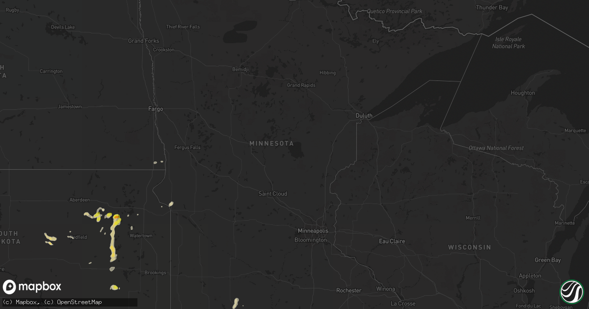 Hail map in Minnesota on May 8, 2018