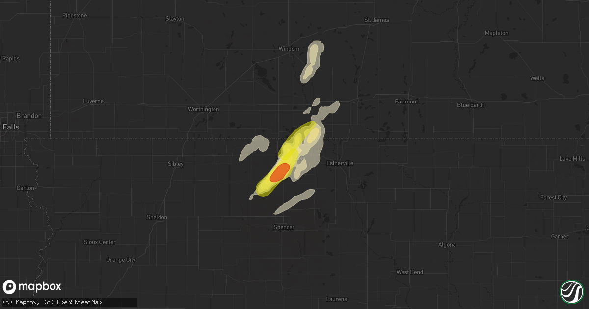 Hail map in Spirit Lake, IA on May 8, 2018