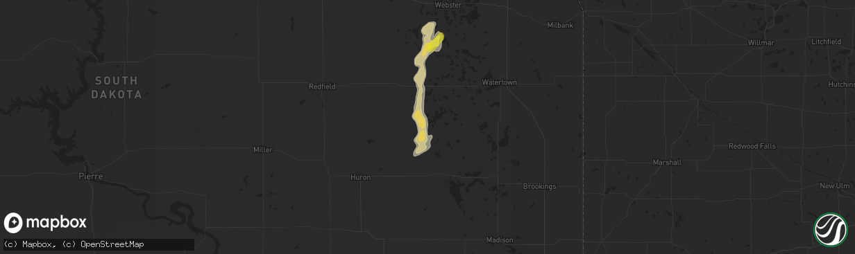 Hail map in Willow Lake, SD on May 8, 2018