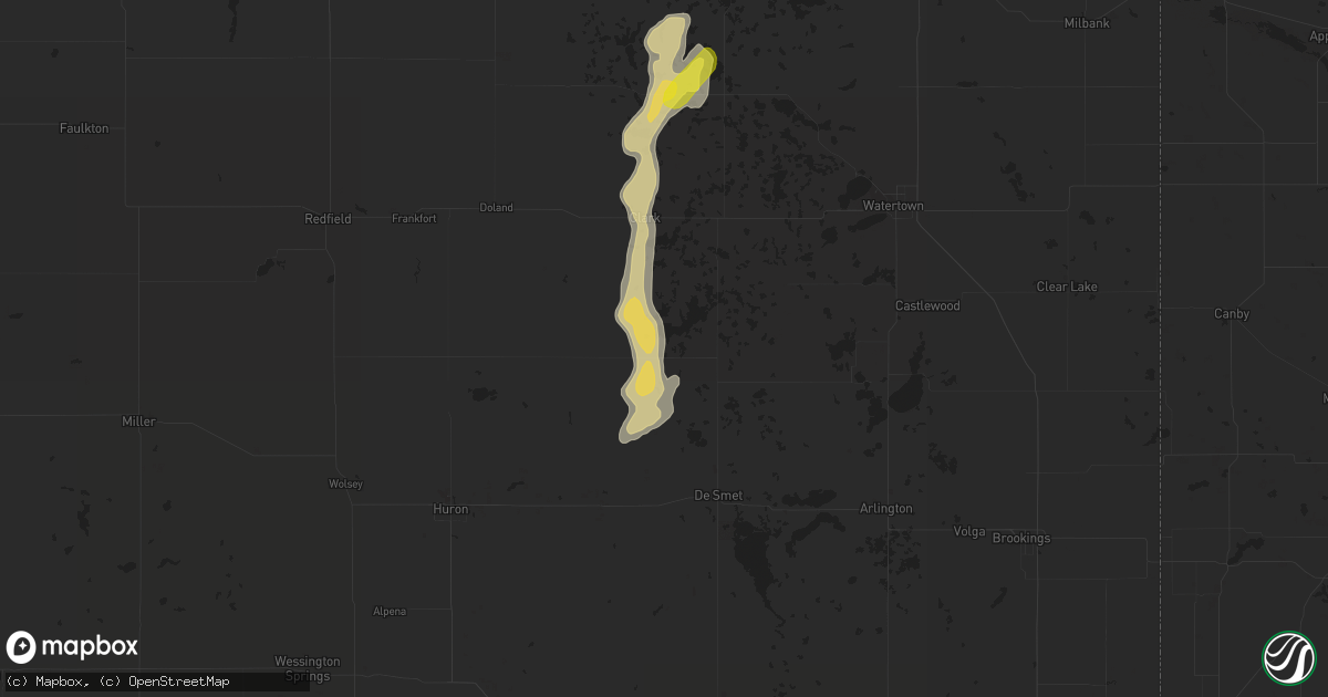 Hail map in Willow Lake, SD on May 8, 2018