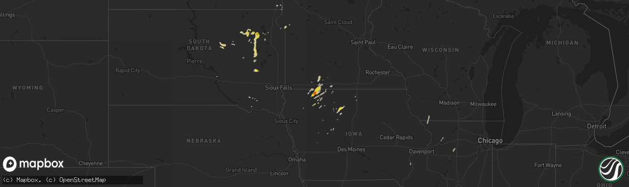 Hail map on May 8, 2018