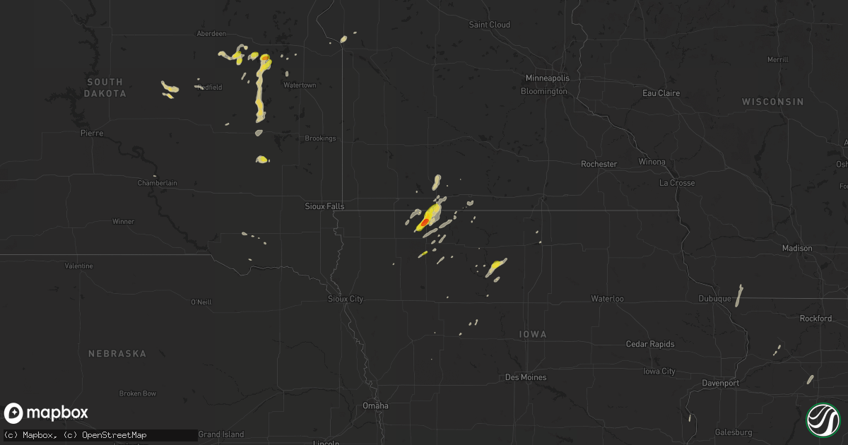 Hail map on May 8, 2018