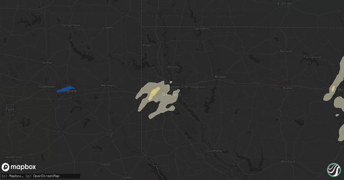 Hail map in Shreveport, LA on May 8, 2019