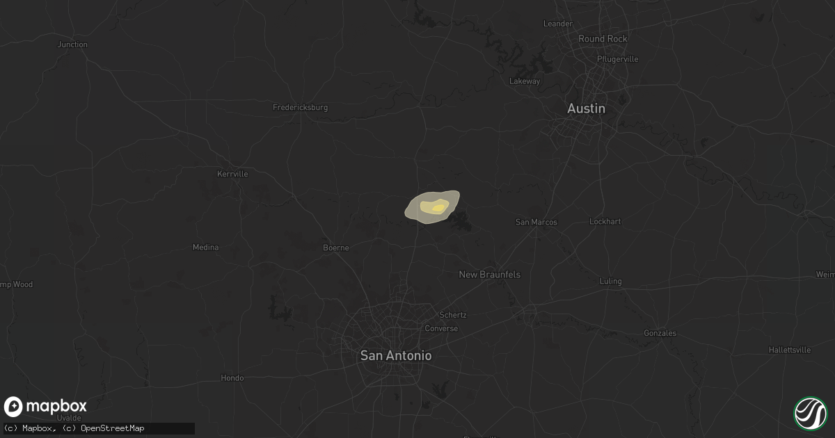 Hail map in Spring Branch, TX on May 8, 2019