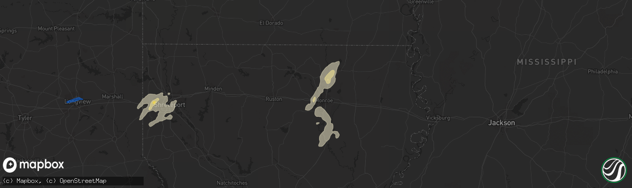 Hail map in West Monroe, LA on May 8, 2019