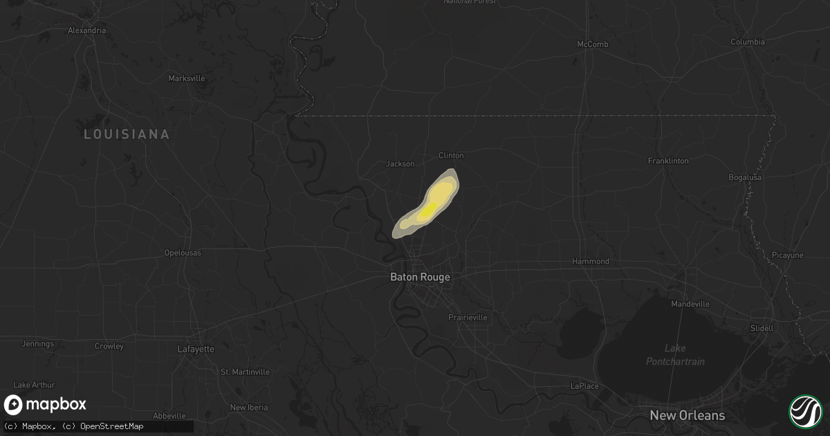 Hail map in Zachary, LA on May 8, 2019