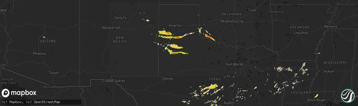 Hail map on May 8, 2019