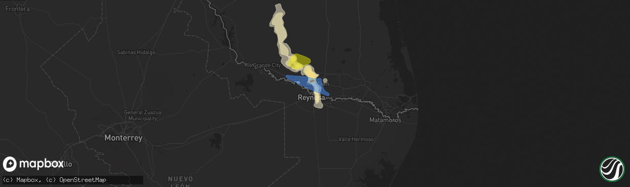 Hail map in Hidalgo, TX on May 8, 2020