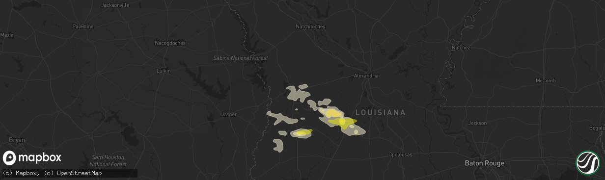 Hail map in Leesville, LA on May 8, 2020