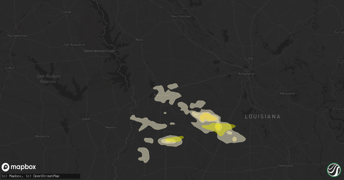 Hail map in Leesville, LA on May 8, 2020