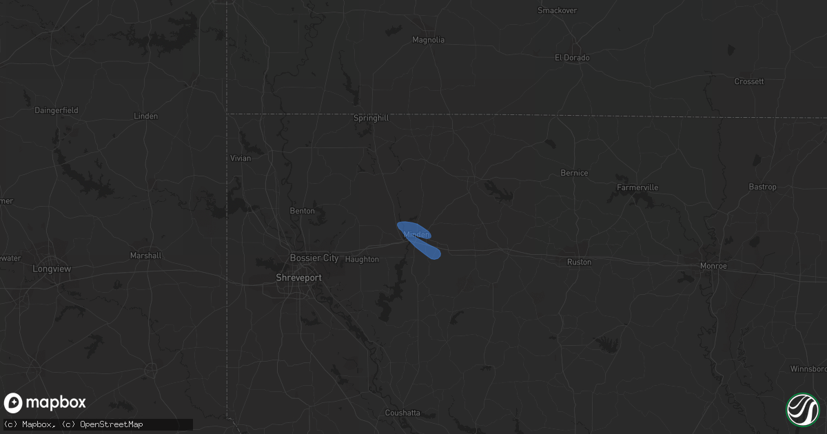 Hail map in Minden, LA on May 8, 2020