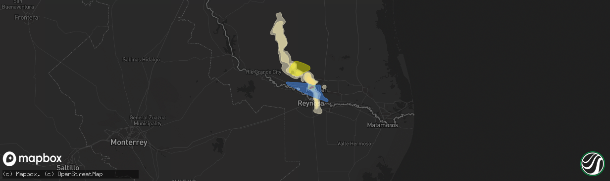 Hail map in Mission, TX on May 8, 2020