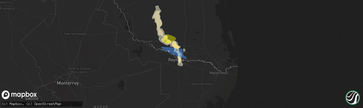 Hail map in Pharr, TX on May 8, 2020