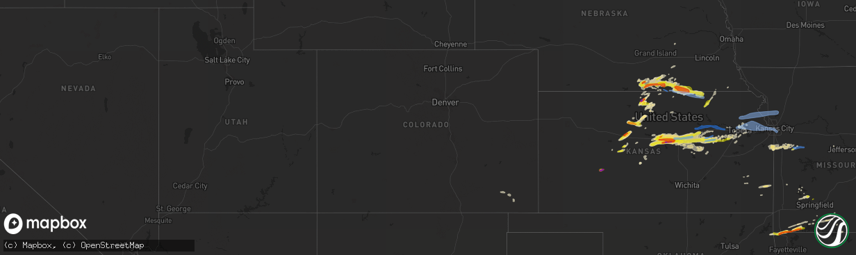 Hail map in Colorado on May 8, 2021