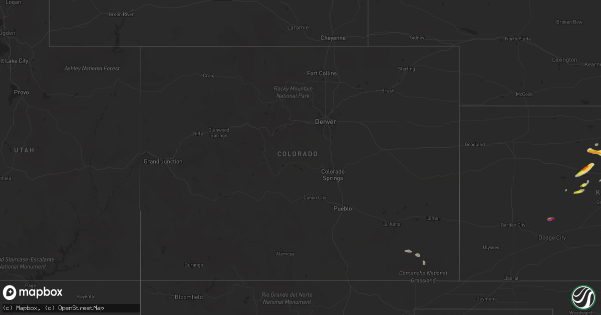 Hail map in Colorado on May 8, 2021