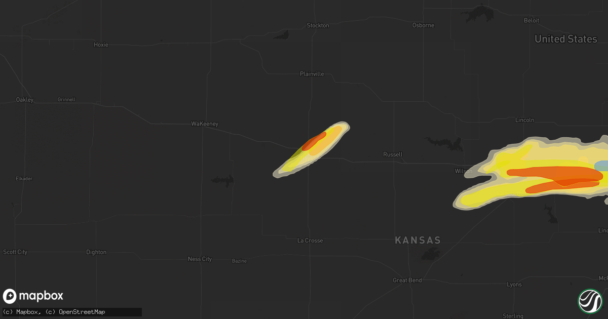 Hail map in Hays, KS on May 8, 2021