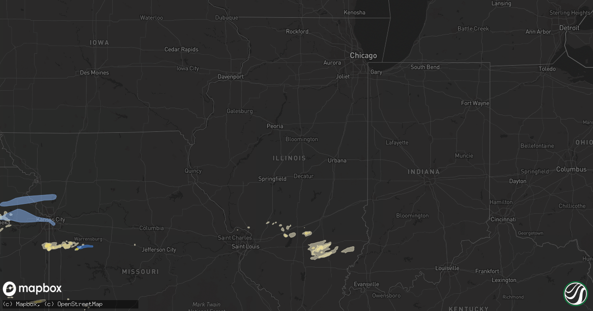 Hail map in Illinois on May 8, 2021