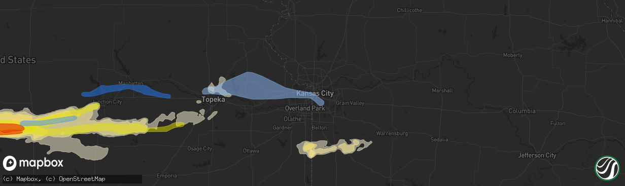 Hail map in Kansas City, MO on May 8, 2021