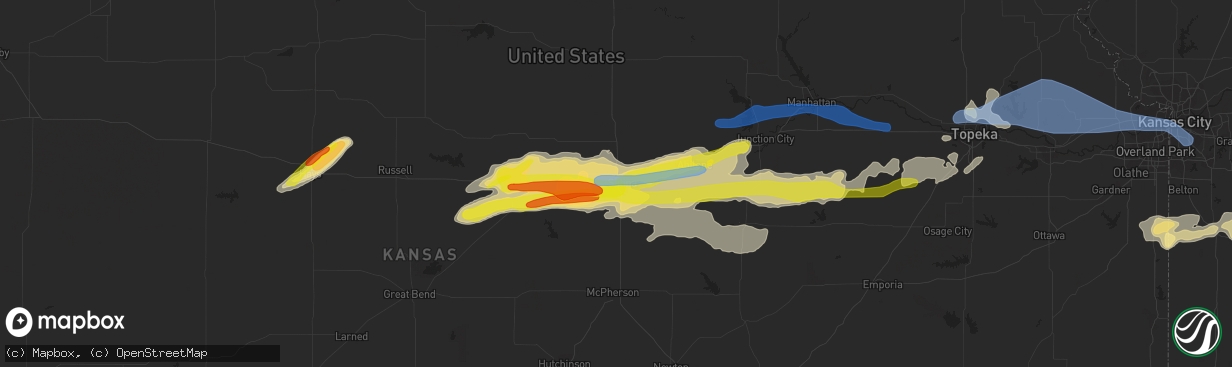 Hail map in Salina, KS on May 8, 2021