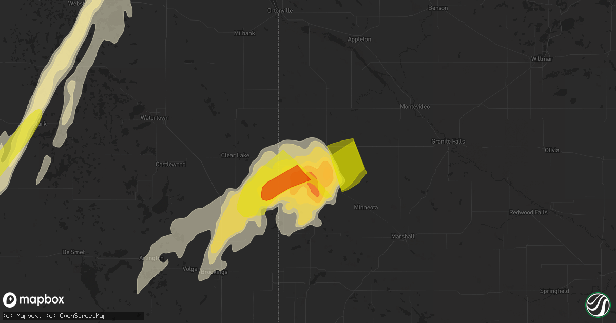 Hail map in Canby, MN on May 8, 2022