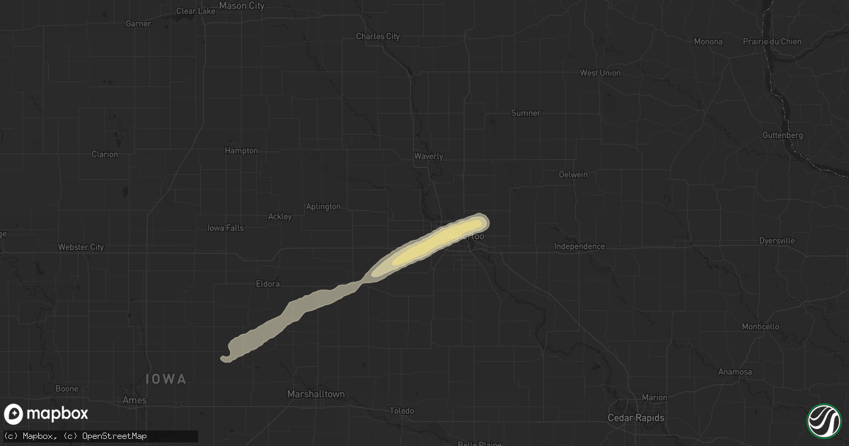 Hail map in Cedar Falls, IA on May 8, 2022