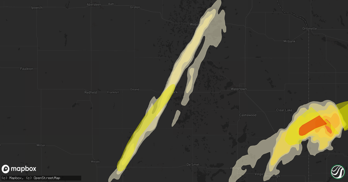 Hail map in Clark, SD on May 8, 2022
