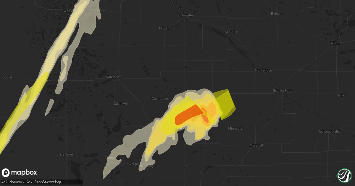Hail map in Gary, SD on May 8, 2022