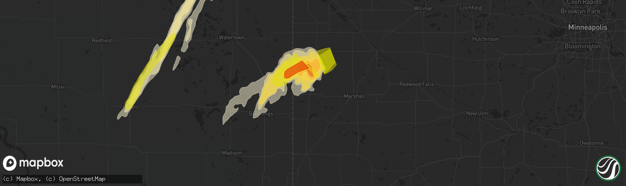 Hail map in Ivanhoe, MN on May 8, 2022