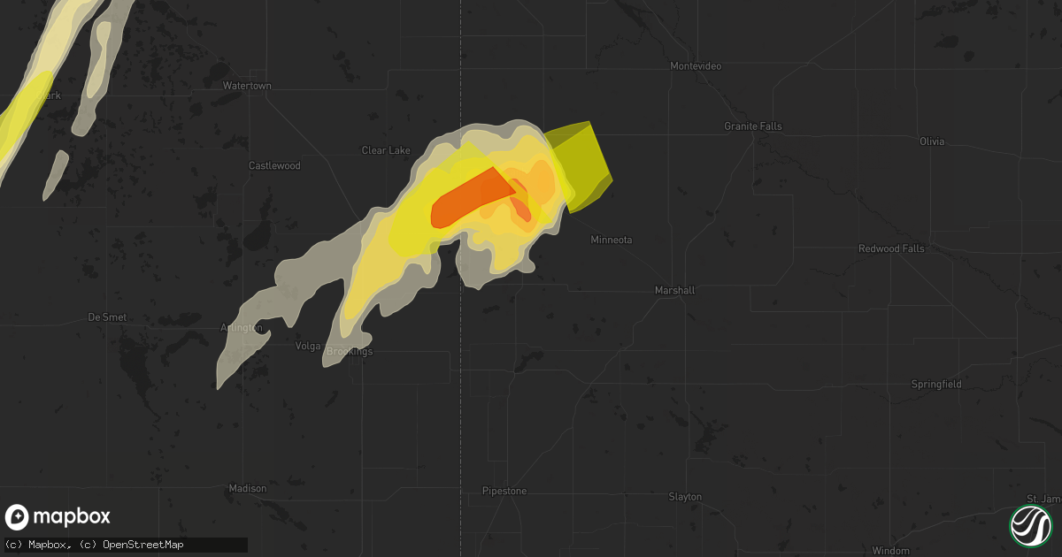 Hail map in Ivanhoe, MN on May 8, 2022