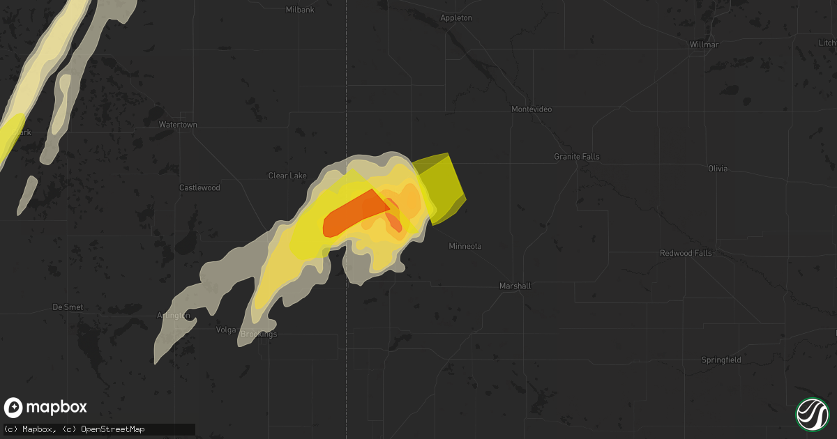 Hail map in Porter, MN on May 8, 2022