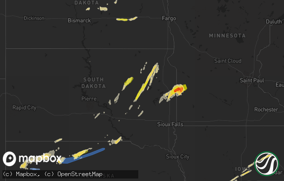 Hail map preview on 05-08-2022