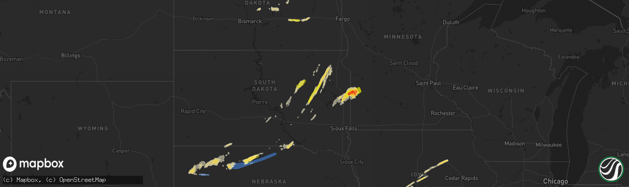 Hail map on May 8, 2022