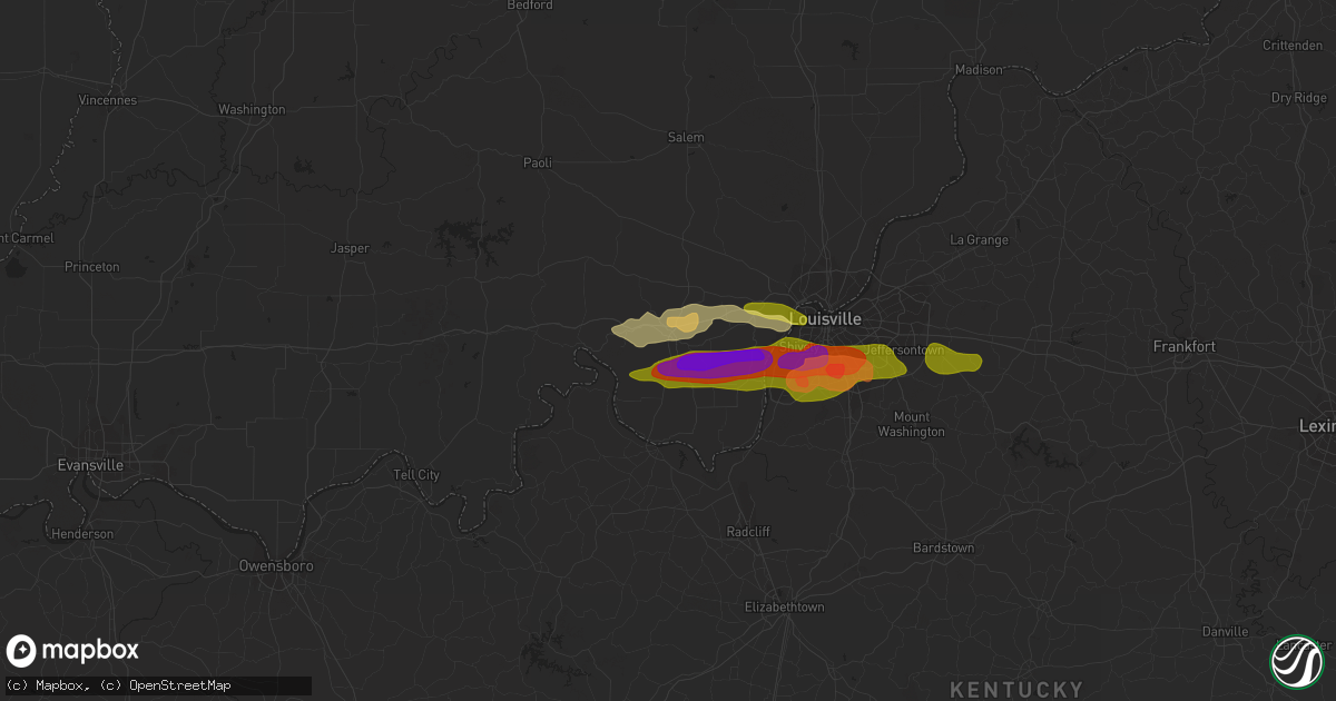 Hail map in Corydon, IN on May 8, 2023