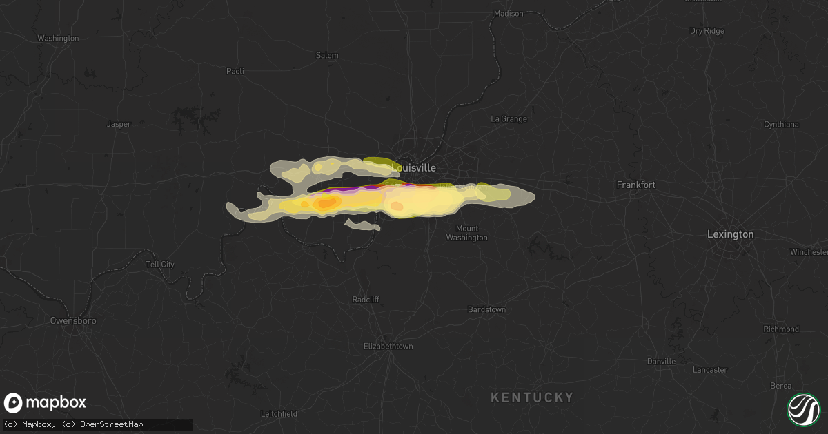 Hail map in Fairdale, KY on May 8, 2023