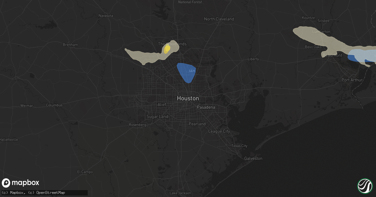 Hail map in Houston, TX on May 8, 2023