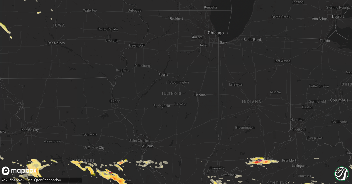 Hail map in Illinois on May 8, 2023