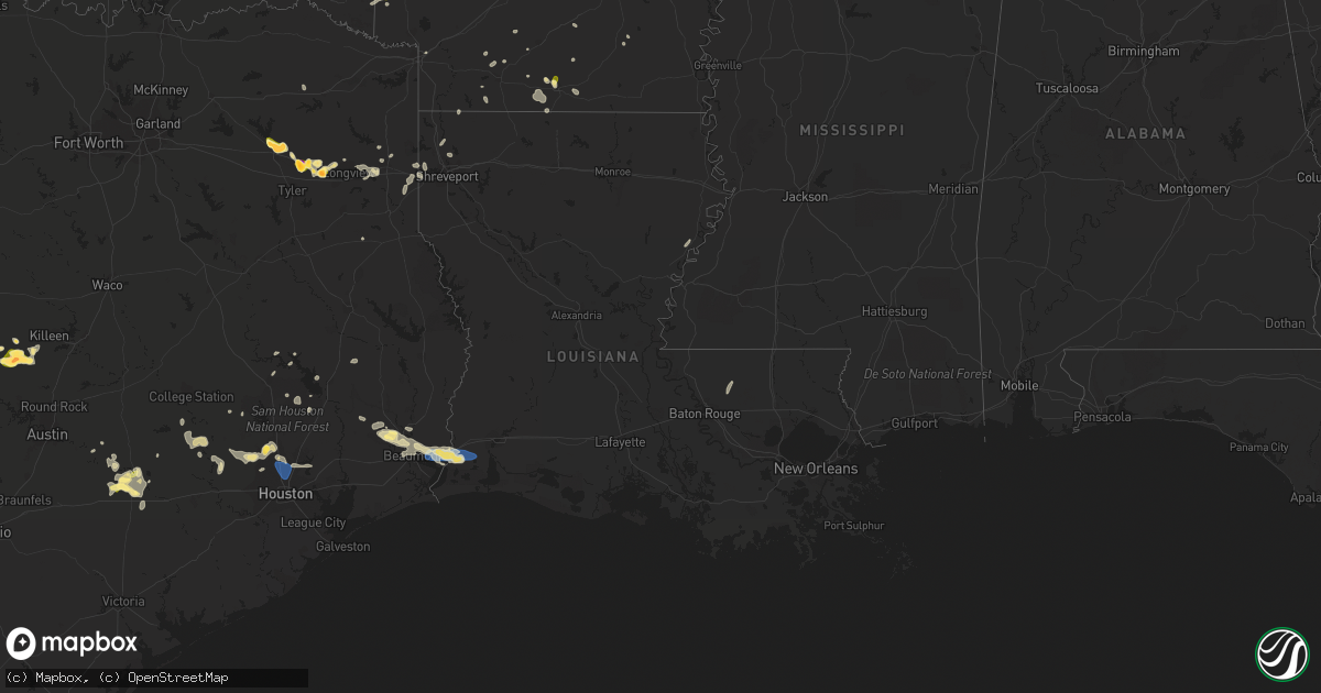 Hail map in Louisiana on May 8, 2023