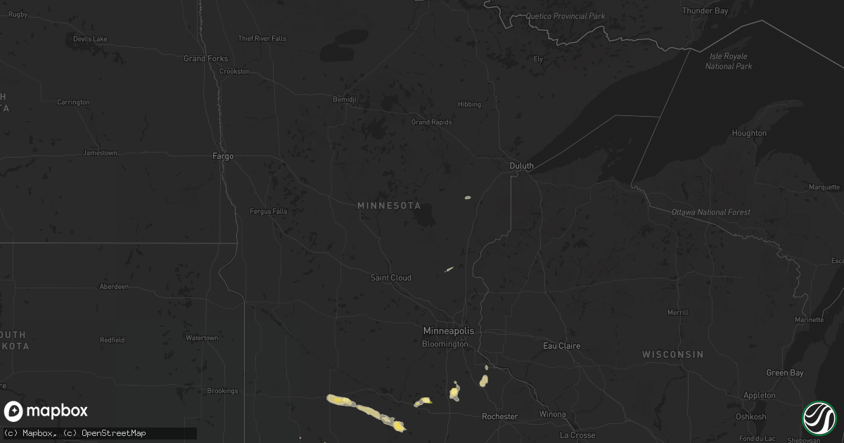 Hail map in Minnesota on May 8, 2023
